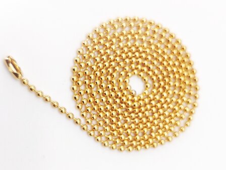 Bolletjes ketting, 2 mm dikte edelstaal, goudkleur.