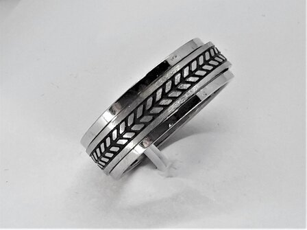 RVS - stress ringen Tarwe tattoo band, 2 losse ring op elkaar (ook wel stress ring genoemd)