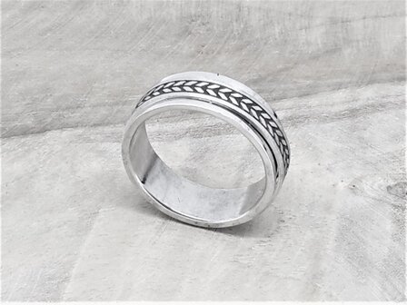 RVS - stress ringen Tarwe tattoo band, 2 losse ring op elkaar (ook wel stress ring genoemd)