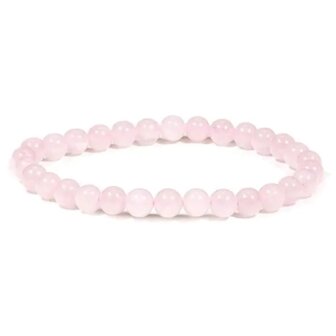 Armband &ndash; Rozenkwarts&ndash; Natuurstenen kralen &ndash; 20 cm &ndash; &Oslash; 6mm.