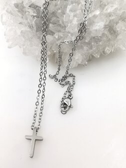 Edelstahl Feinkette L 45 cm mit Minikreuz