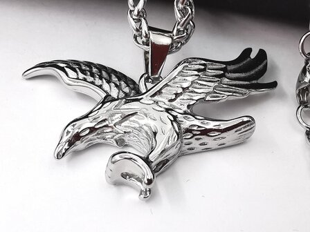 Adler - Herren Halskette L 60 cm - Adler Anh&auml;nger aus Edelstahl