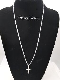 RVS 60 cm Heren Ketting met Kruis met Jezus 