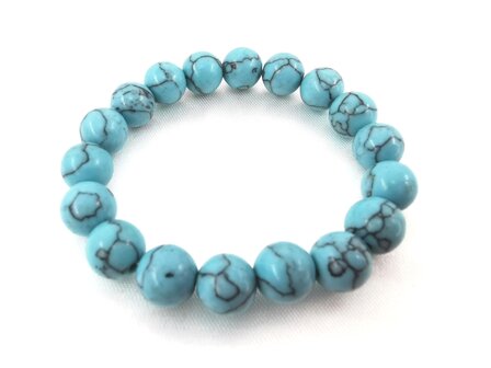 Armband T&uuml;rkis gr&uuml;nblau 17 Perlen