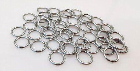 100 stuk RVS open ringetjes &Oslash; 8 x D 1 mm Sieraden maken- Sieraden oogjes