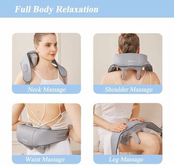 Nekmassageapparaat Shiatsu-massageapparaat met warmtefunctie Schoudermassage