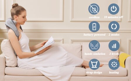 Nekmassageapparaat Shiatsu-massageapparaat met warmtefunctie Schoudermassage