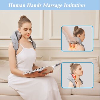 Nekmassageapparaat Shiatsu-massageapparaat met warmtefunctie Schoudermassage