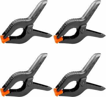 6 stuks krachtige kunststof 6&quot; veer- markt- zeil- lijm- marktkraam klem, zwart