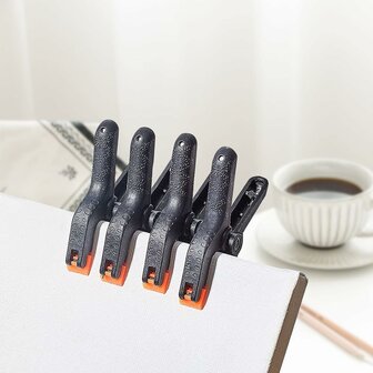 6 stuks krachtige kunststof 6&quot; veer- markt- zeil- lijm- marktkraam klem, zwart