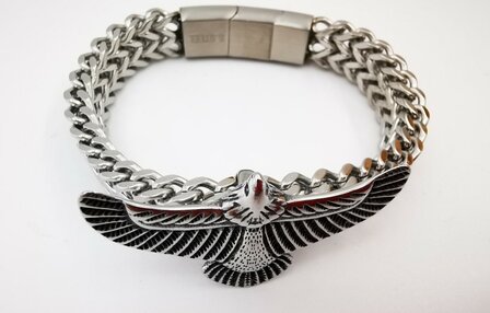 Armband Heren RVS adelaarsvleugel armband Incl Verlengstuk