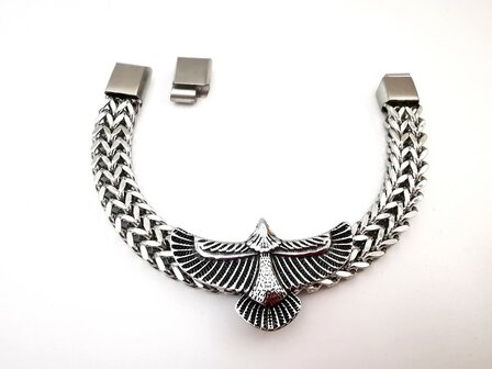 Armband Heren RVS adelaarsvleugel armband Incl Verlengstuk