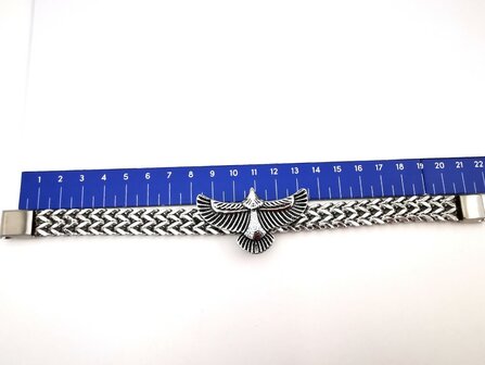 Armband Heren RVS adelaarsvleugel armband Incl Verlengstuk