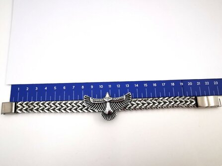 Armband Heren RVS adelaarsvleugel armband Incl Verlengstuk