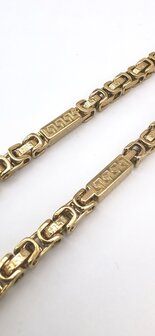 RVS Goudkleurige Koningsketting met vierkante schakels goudkleurig