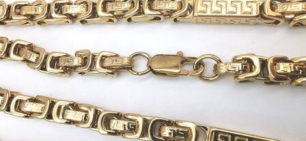 RVS Goudkleurige Koningsketting met vierkante schakels goudkleurig