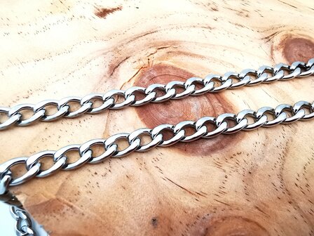 Zilverkleurige Stalen Ketting L 60 cm gourmet schakel