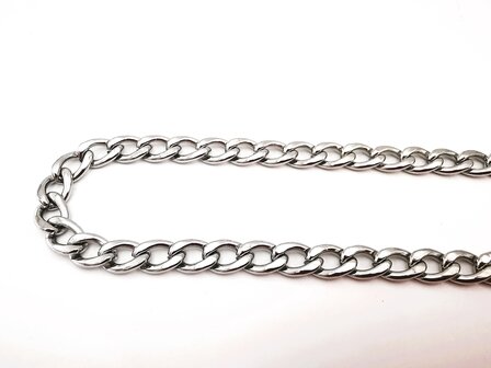 Zilverkleurige Stalen Ketting L 60 cm gourmet schakel