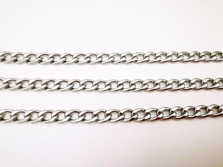 Zilverkleurige Stalen Ketting L 60 cm gourmet schakel