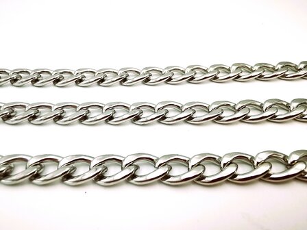 Zilverkleurige Stalen Ketting L 60 cm gourmet schakel