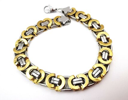 Robuuster armband van Koningsschakel in Bicolor.