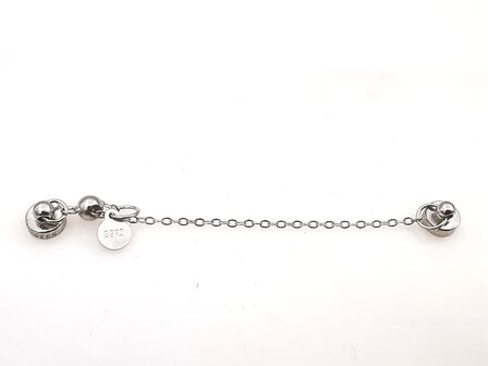 925 Sterling zilveren - Magneetsluiting met Veiligheidsketting 