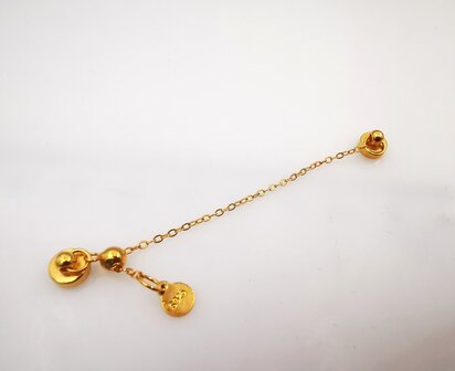 925 Sterling gold plated - Magneetsluiting met Veiligheidsketting 