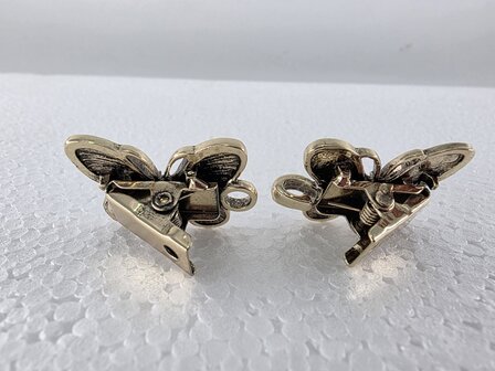 Vestclip met haak, 2D Vlinder, Goudkleurig.