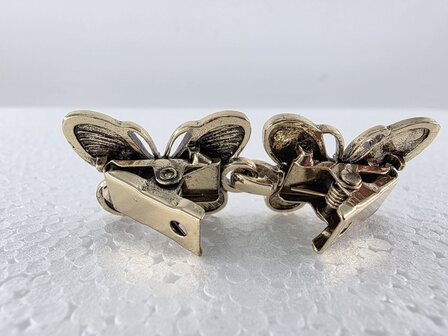 Vestclip met haak, 2D Vlinder, Goudkleurig.