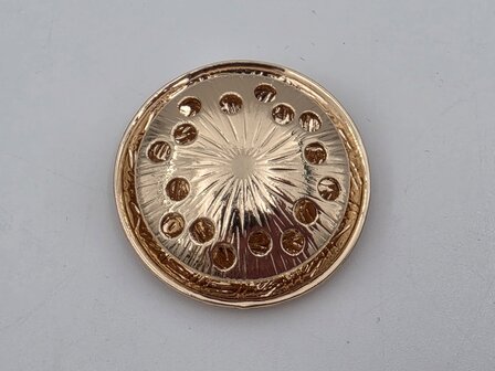 Magneet, broche, rond, levensspiraal, goudkleurig voor omslagdoek, sjaal en vest te sluiten.