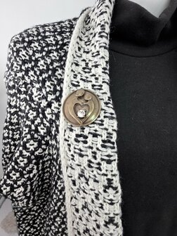 Magneet - broche - Design - Moeder en kind - Antiek brons kleur - &Oslash; 4.5 cm 