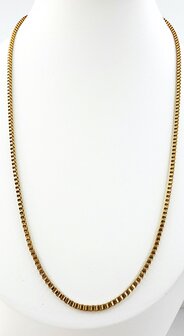 Ketting- RVS vierkante Venetiaanse Schakel L 50cm * D2mm goudkleurig