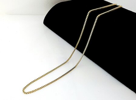 Ketting- RVS vierkante Venetiaanse Schakel L 50cm * D2mm goudkleurig