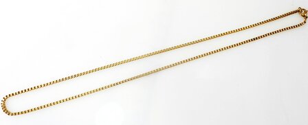 Ketting- RVS vierkante Venetiaanse Schakel L 50cm * D2mm goudkleurig