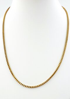 Ketting- RVS vierkante Venetiaanse Schakel L 45cm * D2mm goudkleurig