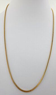 Ketting- RVS vierkante Venetiaanse Schakel L 60cm * D1.5mm goudkleurig