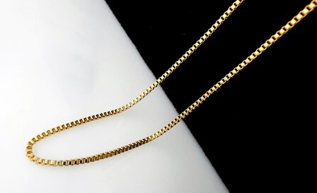 Ketting- RVS vierkante Venetiaanse Schakel L 60cm * D1.5mm goudkleurig