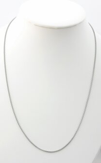 Ketting-RVS Ronde Venetiaanse Schakel L 45 cm-D 1.2mm Zilverkleurig