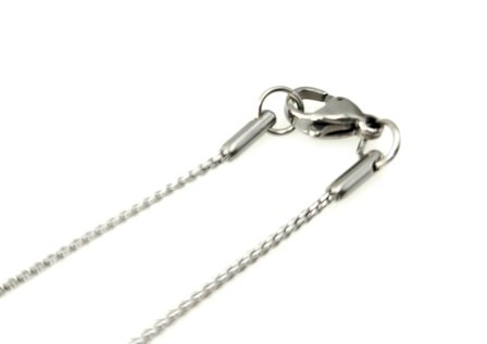 Ketting-RVS Ronde Venetiaanse Schakel L 45 cm-D 1.2mm Zilverkleurig