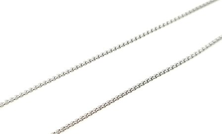 Ketting-RVS Ronde Venetiaanse Schakel L 45 cm-D 1.2mm Zilverkleurig