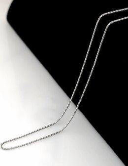 Ketting-RVS Ronde Venetiaanse Schakel L 45 cm-D 1.2mm Zilverkleurig