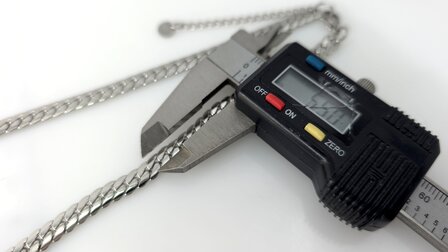 Choker / Ketting rvs Gourmetschakel / Cuban link Plat L 43 + 5cm 