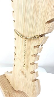 Zweilagiges Edelstahl-Fu&szlig;kettchen &ndash; L&auml;nge 23 x 6 cm &ndash; Goldfarben