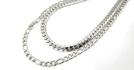 Zweilagiges Edelstahl-Fu&szlig;kettchen &ndash; L&auml;nge 23 x 6 cm &ndash; Silberfarben