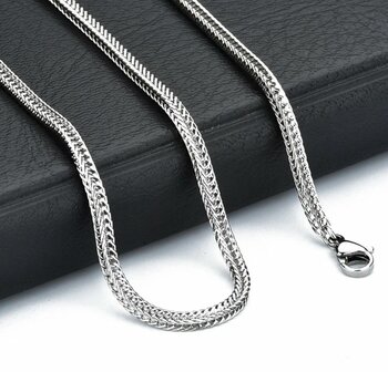 Ketting - Vossenstaart - RVS - L 60 cm - D 3mm