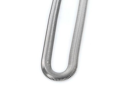 Flache Kette &ndash; Schlangenmuster &ndash; Edelstahl &ndash; L 50 cm * B 6,5 mm