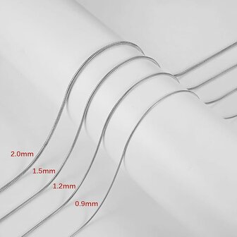 RVS slangenketting L60 cm D 0.9 mm