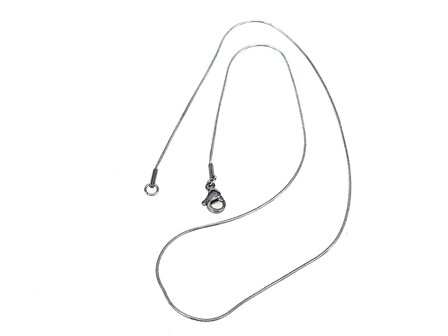 Edelstaal Ronde slangenketting, L 50 cm