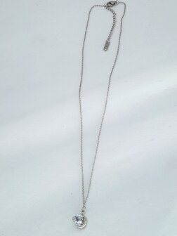 Gliederkette, rund halbe offen, Zirkonia, Edelstahl