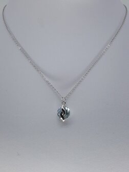 Gliederkette, rund halbe offen, Zirkonia, Edelstahl